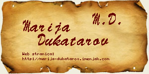 Marija Dukatarov vizit kartica